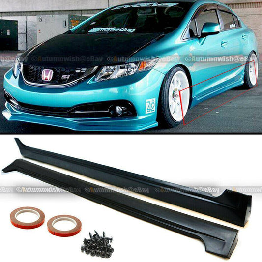 Honda Civic 12 -15 4DR JDM Mod MD Style Side Skirt Rocker Panels Body Kit Extension - Autumn Wish Auto Arts