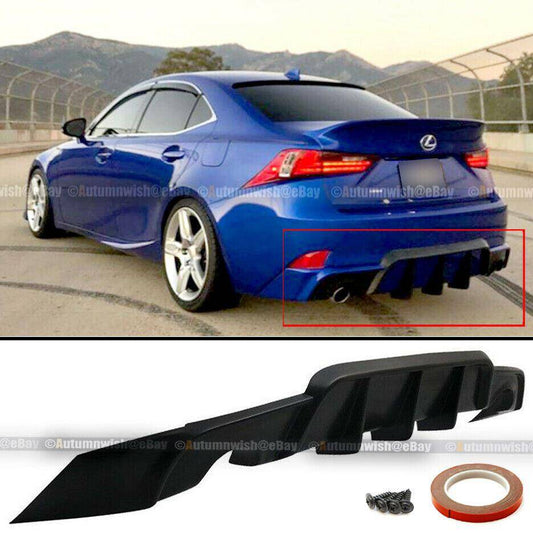 Lexus IS200t IS250 IS350 14-16 W WD AW Style PU Rear Bumper Diffuser Lip Shark Fin - Autumn Wish Auto Arts