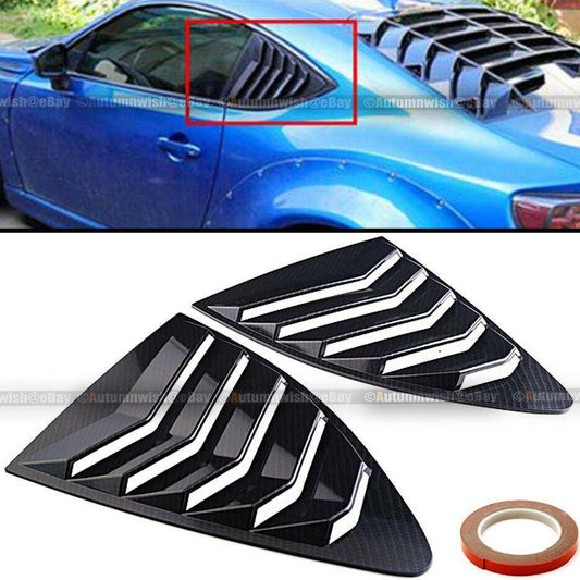 Scion FR-S FRS Subaru BRZ 13-18 Carbon Painted Quarter Panel Window Louvers Scoop Covers - Autumn Wish Auto Arts