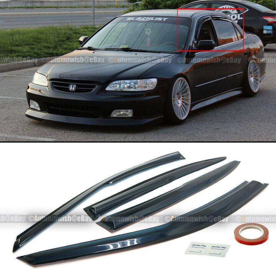 Honda Accord 98-02 4DR Sedan Mugen Style 3D Wavy Tinted Window Visor Vent - Autumn Wish Auto Arts