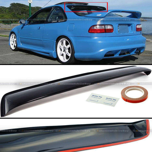 Honda Civic 92-95 2DR Black Tinted Acrylic Rear Roof Window Shade Visor Spoiler - Autumn Wish Auto Arts