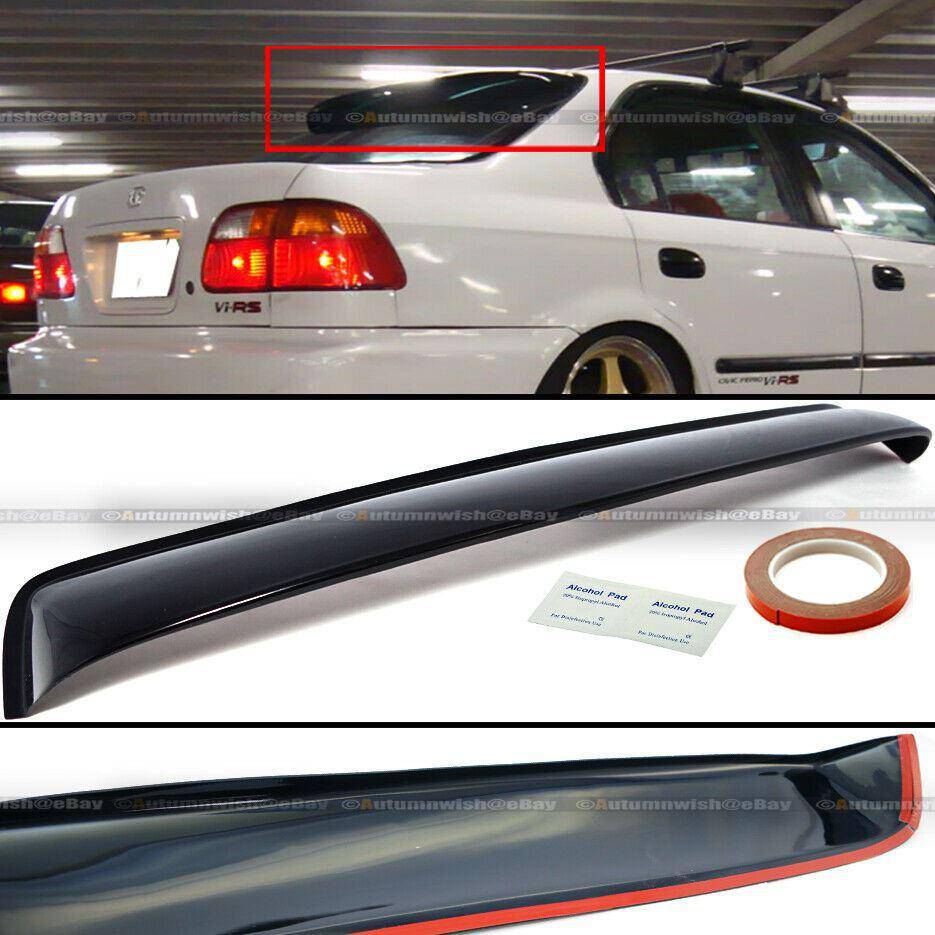 Honda Civic 96-98 4DR Sedan Black Tinted Rear Roof Window Shade Visor Spoiler - Autumn Wish Auto Arts