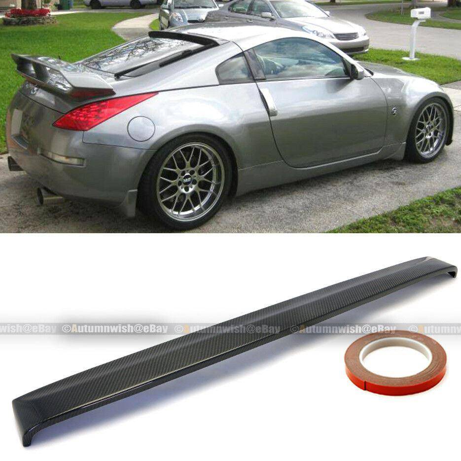 Nissan 350Z Fairlady Z 03-08 JDM Real Carbon Fiber Rear Roof Wing Spoiler Visor - Autumn Wish Auto Arts