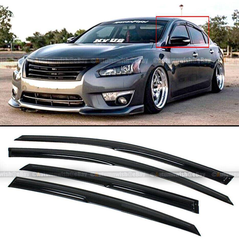 Nissan Altima 13-18 VIP JDM Mugen Style 3D Wavy Window Visor Vent Rain Guard - Autumn Wish Auto Arts