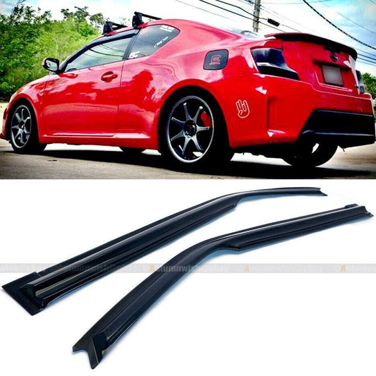 Scion tC 11-16 tC2 AGT20 Mugen Style 3D Wavy Pair Window Visor Black Tinted - Autumn Wish Auto Arts