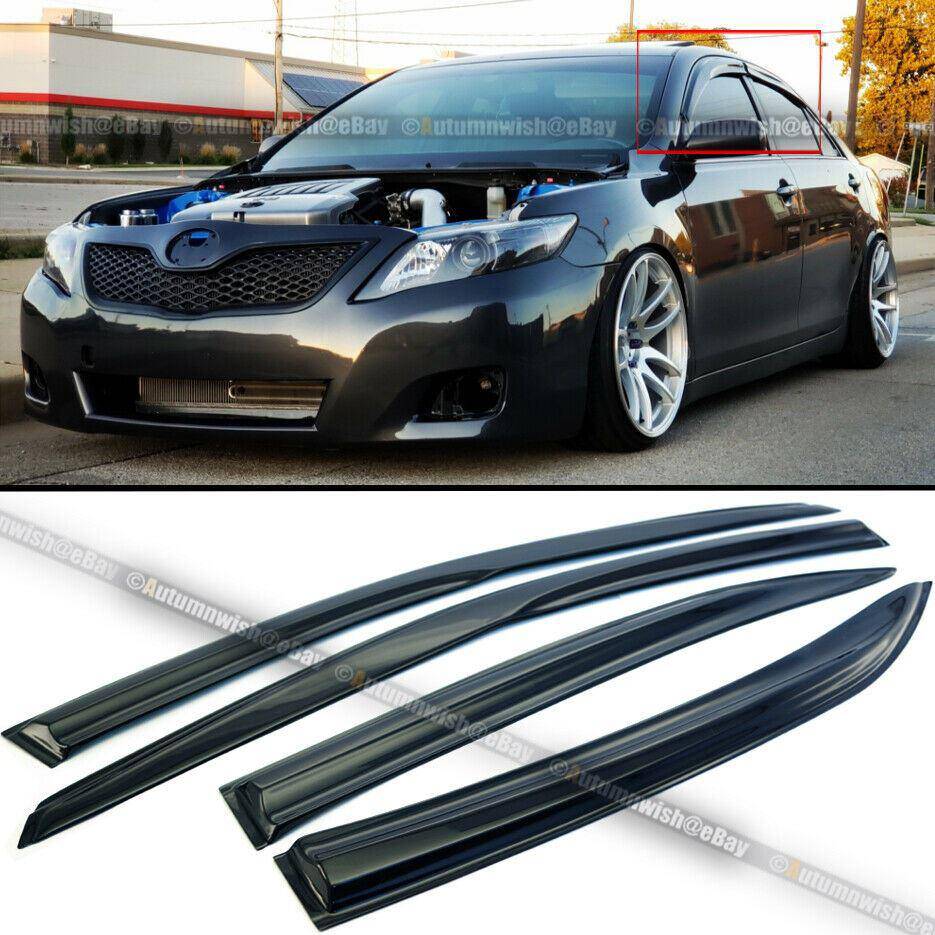 Toyota Camry 07-11 SE Mugen Style 3D Wavy Black Tinted Window Visor Vent - Autumn Wish Auto Arts