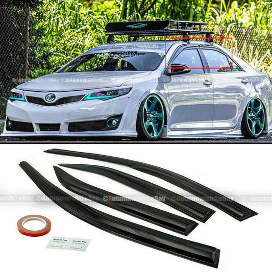 Toyota Camry 12-15 Sport Mugen Style 3D Wavy Black Tinted Window Visor Vent - Autumn Wish Auto Arts