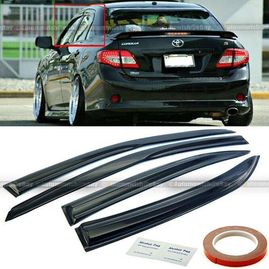 Toyota Corolla 09-13 Mugen Style Wavy UV Window Visor Vent Shade Sun Rain Guard - Autumn Wish Auto Arts