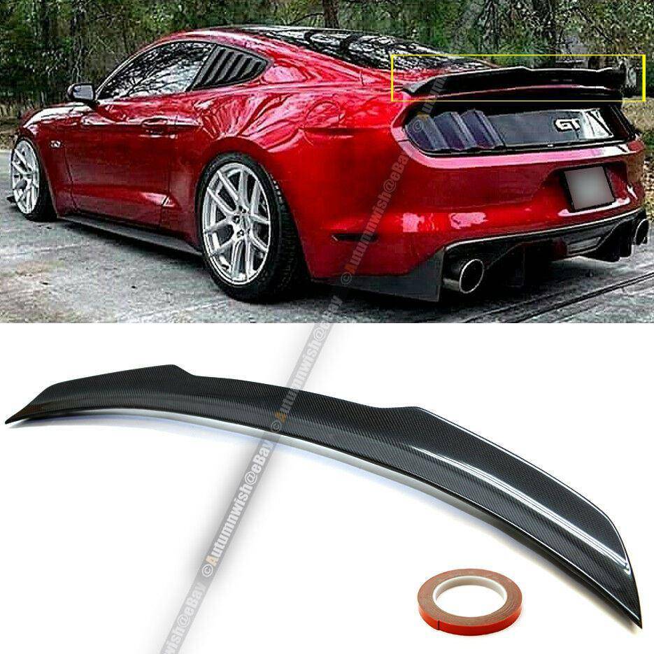 Ford Mustang 15-20 S550 H Style Glossy Carbon Fiber Rear Trunk Spoiler Wing - Autumn Wish Auto Arts