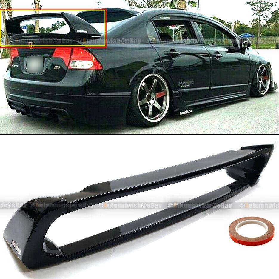 Honda Civic 06-11 4DR Sedan Gloss Black Mugen Style RR 4Pic Trunk Wing Spoiler - Autumn Wish Auto Arts