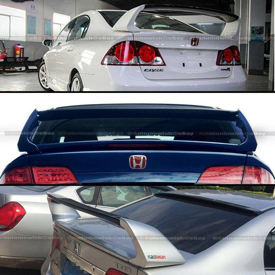 Honda Civic 06-11 4DR Sedan Gloss Black Mugen Style RR 4Pic Trunk Wing Spoiler - Autumn Wish Auto Arts