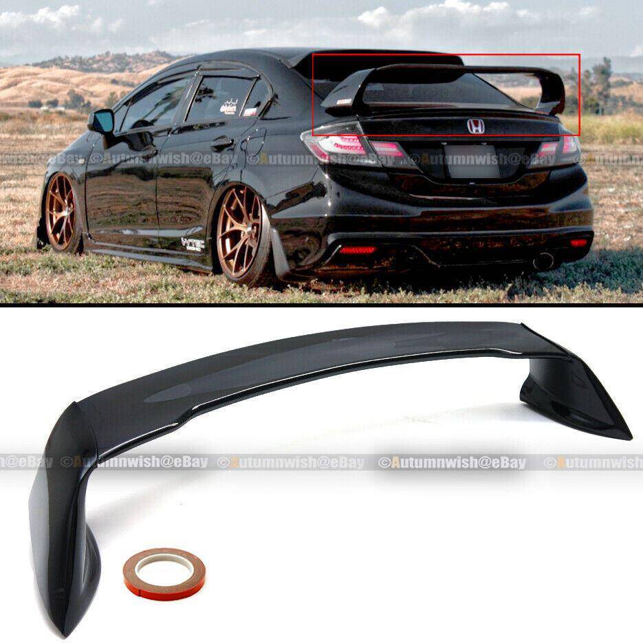 Honda Civic 12-15 4DR Sedan Glossy Black JDM Mugen Style RR Trunk Wing Spoiler - Autumn Wish Auto Arts