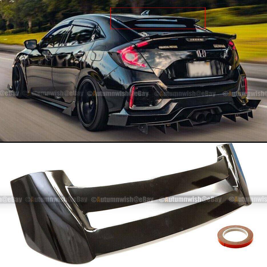 Honda Civic 16-20 Hatchback Mugen Style Glossy Black Rear Window Roof Wing Spoiler - Autumn Wish Auto Arts