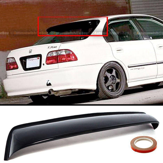 Honda Civic 96-98 4DR Black Tinted Rear Window Roof Vent Visor Spoiler Wing - Autumn Wish Auto Arts