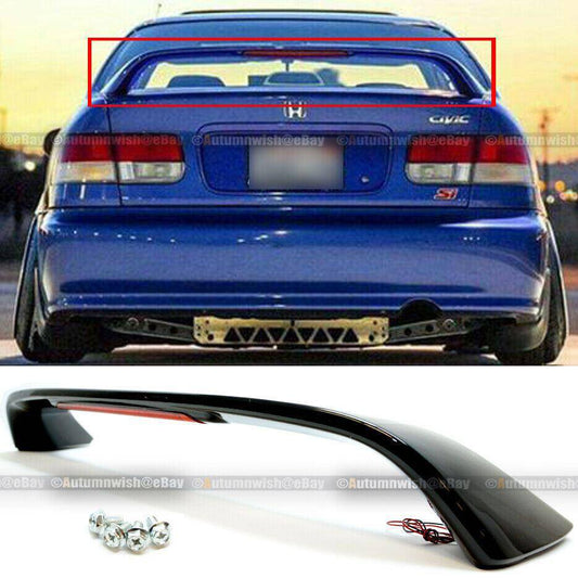 Honda Civic SI 96-00 Glossy Black Trunk Spoiler Wing LED Brake Light Lamp - Autumn Wish Auto Arts