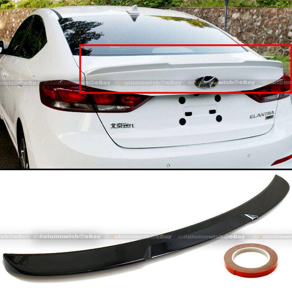 Hyundai Elantra 17-18 Sit Flush H SYE Glossy Black Rear Trunk Deck Lip Wing Spoiler - Autumn Wish Auto Arts