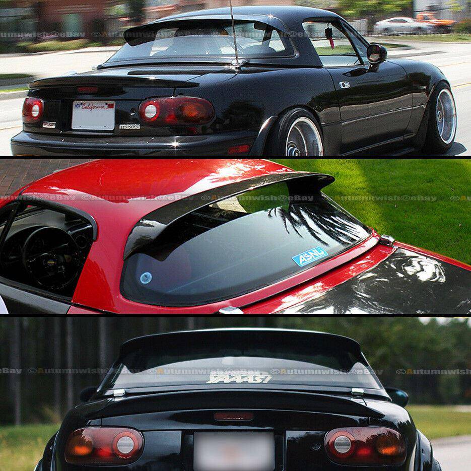 Mazda Miata 90-97 JDM ABS Primer Ready Rear Window Roof Spoiler Visor Wing - Autumn Wish Auto Arts