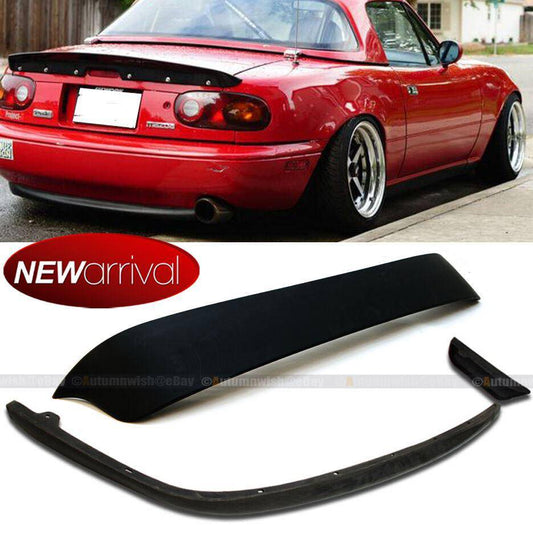 Mazda Miata Fit 90-97 Urethane Rear Bumper OE Lip + Hard Top Rear Window Roof Spoiler - Autumn Wish Auto Arts