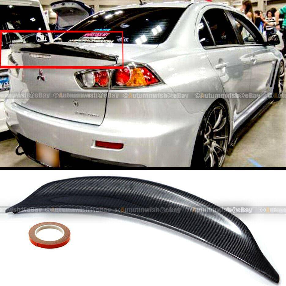 Mitsubishi Lancer Evolution 10 EVO X 08-15 Carbon Fiber RS Style Rear Duck Trunk Wing Lip Spoiler - Autumn Wish Auto Arts