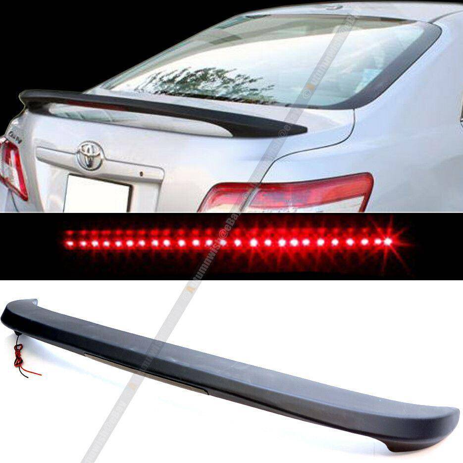 Toyota Camry 07-11 JDM Style Rear Trunk Wing Spoiler w/ Red LED 3rd Light BLK Lens - Autumn Wish Auto Arts