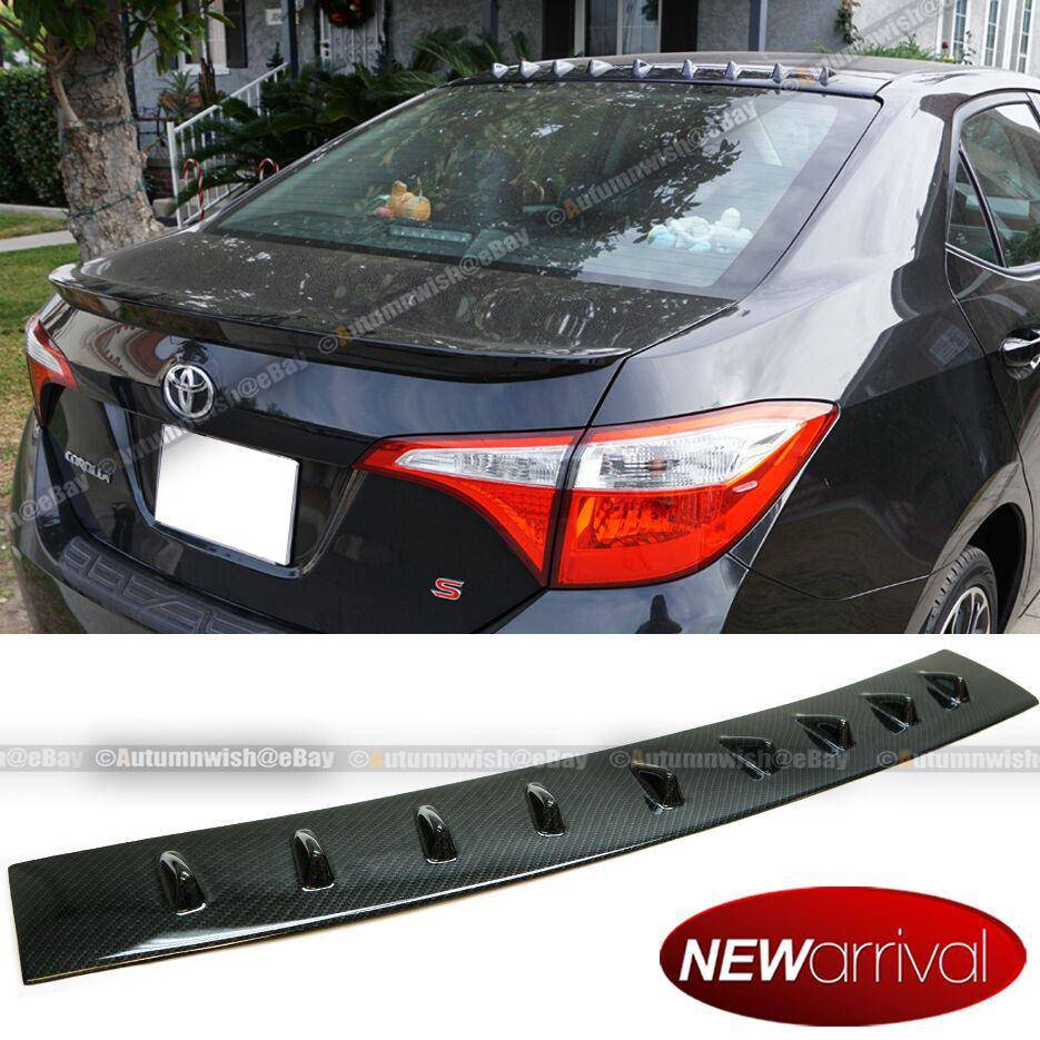 Toyota Corolla 14-16 Carbon Painted Vortex Generator Shark Fin Roof Wing Spoiler - Autumn Wish Auto Arts